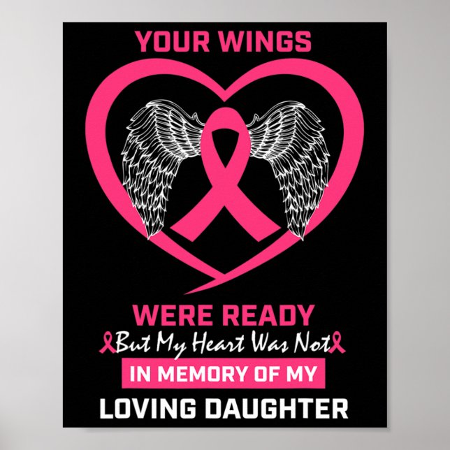 Poster Rose En Mémoire De Ma Fille Amoureuse Cancer Du Se (Devant)