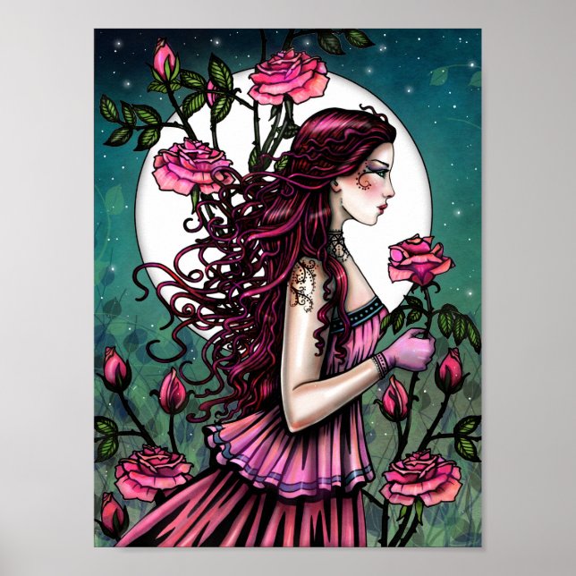 Poster Rose espagnol Imaginaire mystique Art Molly Harris (Devant)