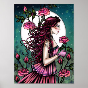 Poster Rose Espagnole Fantaisie Mystique Art  Molly Harri