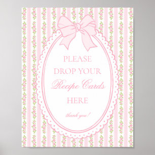 Poster Rose et Blanc Vintage Fantaisie Floral Partagez un