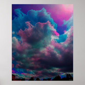 Poster rose et bleu 16"×20"