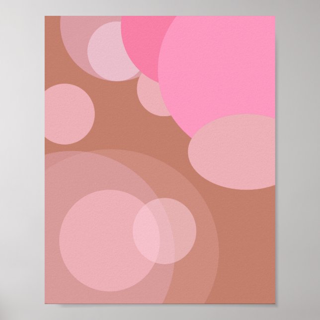 Poster Rose Et Brown Abstrait (Devant)