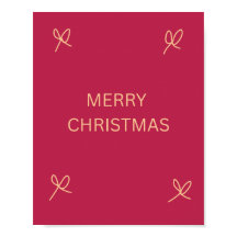 Rose et crème illustré ruban Joyeux Noël