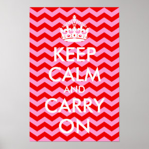 Poster Rose et rouge Gardez le calme et continuer à impri