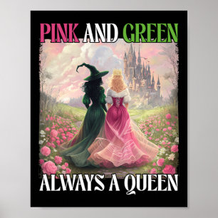 Poster Rose Et Vert Toujours Une Sorcière Reine Halloween