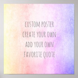 Poster rose et violet ajouter votre propre citation aquar