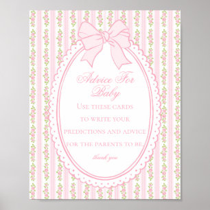Poster Rose Fleuris Fantaisie Vintage Conseils pour Baby