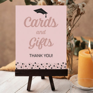 Poster Rose Foil Script Confetti Cartes et cadeaux Grad S