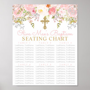 Poster Rose Garden Girls Baptism Seating Chart