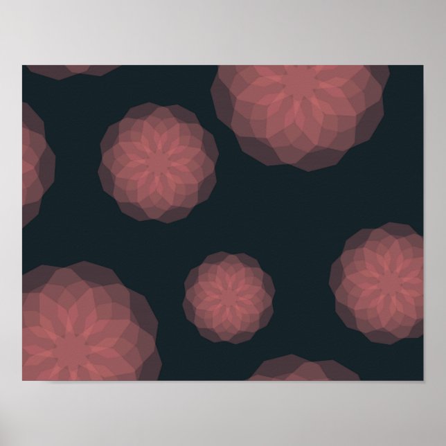 Poster Rose, géométrique, cool, abstraction fleur tendanc (Devant)
