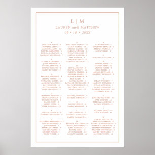 Poster Rose Gold Alphabétique Mariage de siège graphique