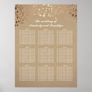 Poster Rose Gold Baby's Breath Mariage Seating Chart