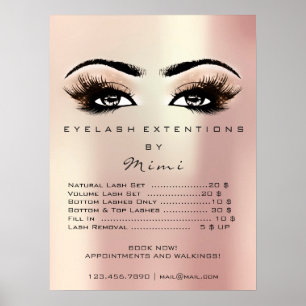 Poster Rose Gold Blush Maquillage Eyes Lashes Prix