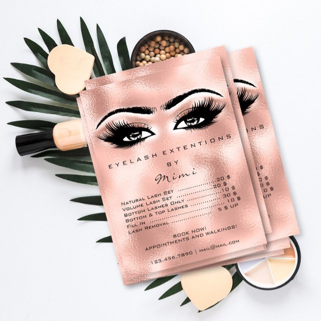 Poster Rose Gold Blush Maquillage Yeux Lashes Prix Blush (Créateur téléchargé)