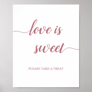 Poster Rose Gold Calligraphie Mariage Love is Sweet Sign