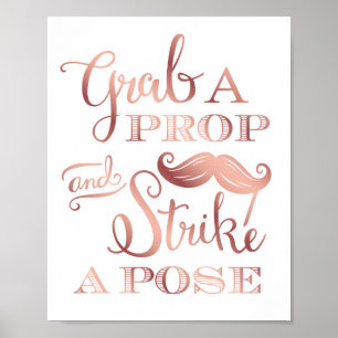 Poster Rose Gold Chic GRAB A PROP Signe de Photo Imprimé