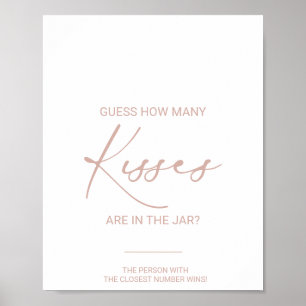 Poster Rose Gold Combien de baisers Fête des mariées jeu