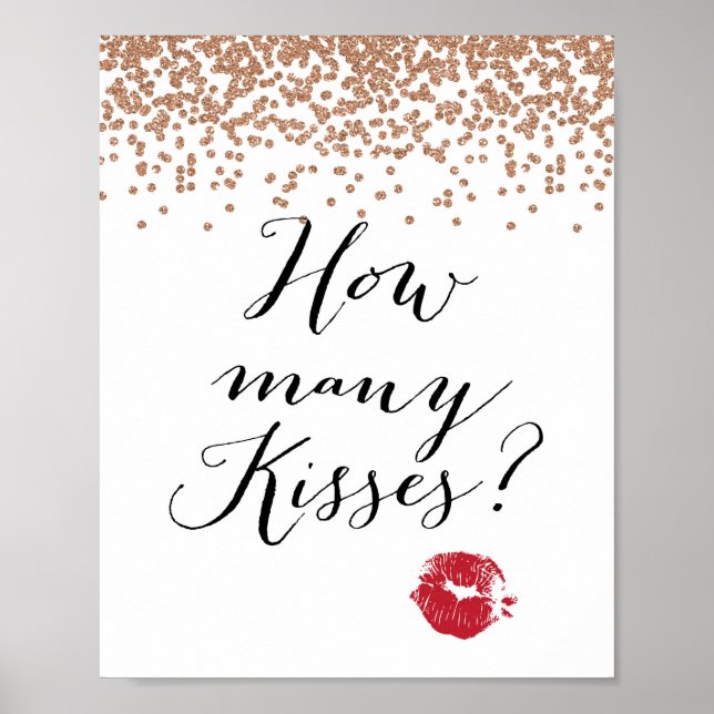 Poster Rose Gold Combien de baisers Signer (Devant)