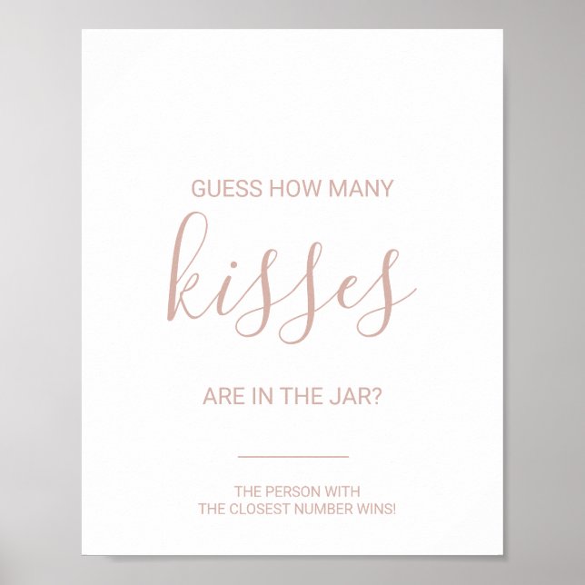 Poster Rose Gold Devinez combien de baisers jeu (Devant)