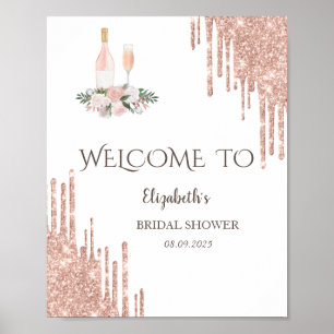 Poster Rose Gold Drives Brunch & Bubbly Fête des mariées
