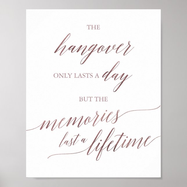 Poster Rose Gold Élégant Calligraphie Gueule de Bois & So (Devant)