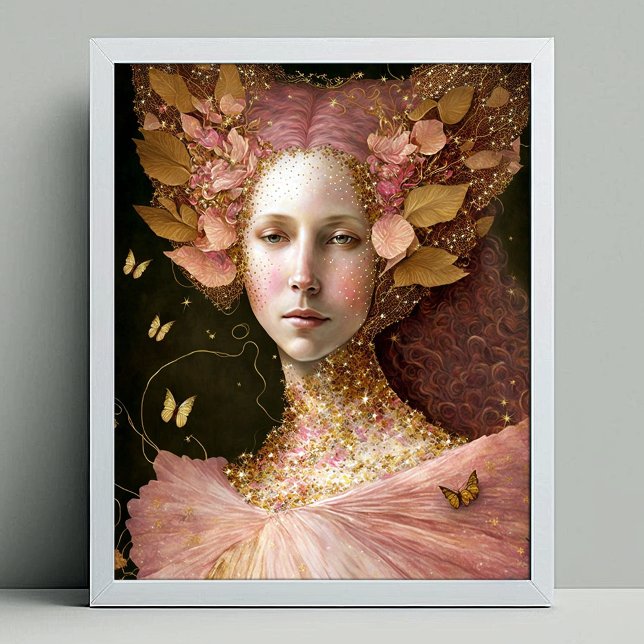 Poster Rose Gold Fairy Fae Femme Imaginaire Art (Créateur téléchargé)