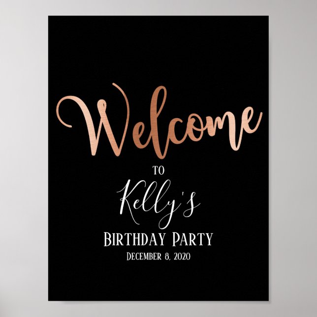 Poster Rose Gold Foil, signe d'accueil (Devant)