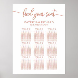 Poster Rose Gold Mariage Siege Graphique Chic Calligraphi