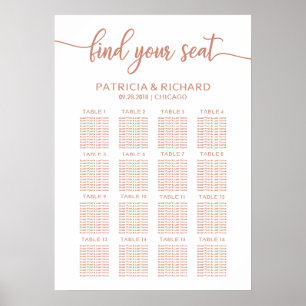 Poster Rose Gold Mariage Siege Graphique Signal Calligrap