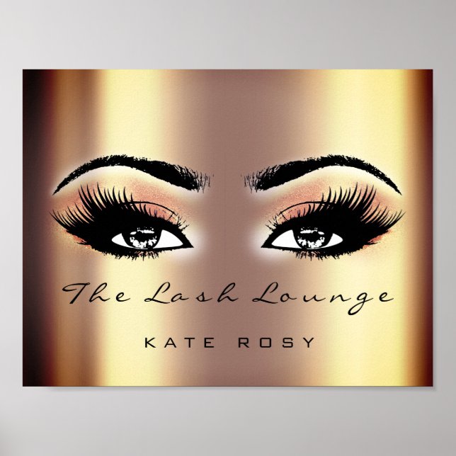 Poster Rose Gold Nom maquillage Artiste Beauté Studio Las (Devant)