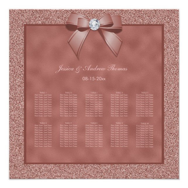Poster Rose Gold & Stylish Parties scintillant Mariage Se (Devant)