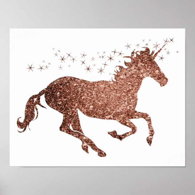 Poster rose Gold Unicorn (Devant)