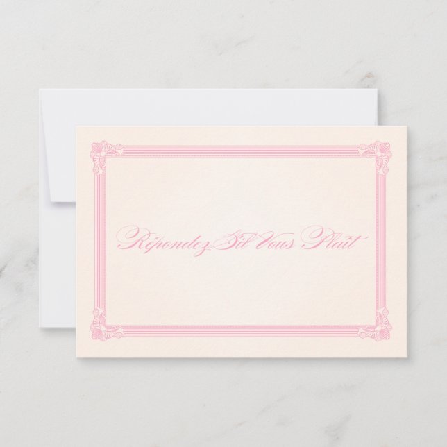 Poster rose, gris et crème style mariage RSVP (Devant)