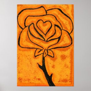 Poster Rose Heart Art Imprimer