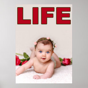 POSTER ROSE INFANTILE DE FILLE BÉBÉ PRO-VIE