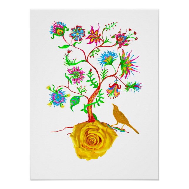 Poster Rose jaune (Devant)