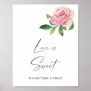 Poster Rose - l'amour est doux prendre plaisir