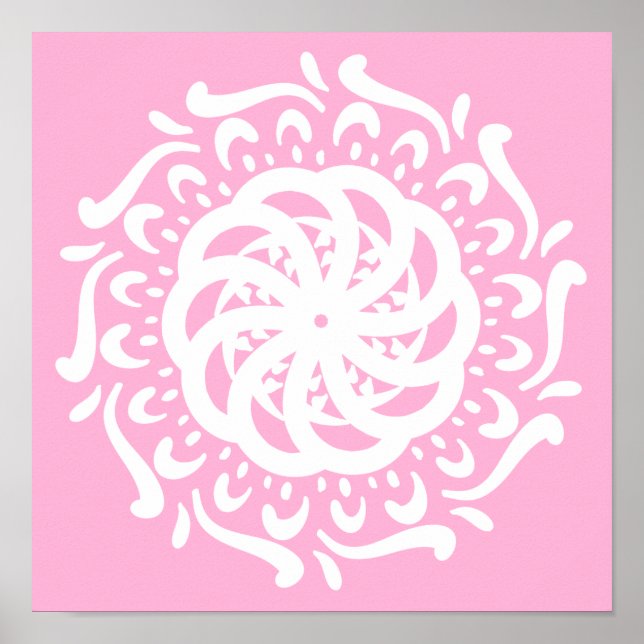 Poster Rose Mandala (Devant)