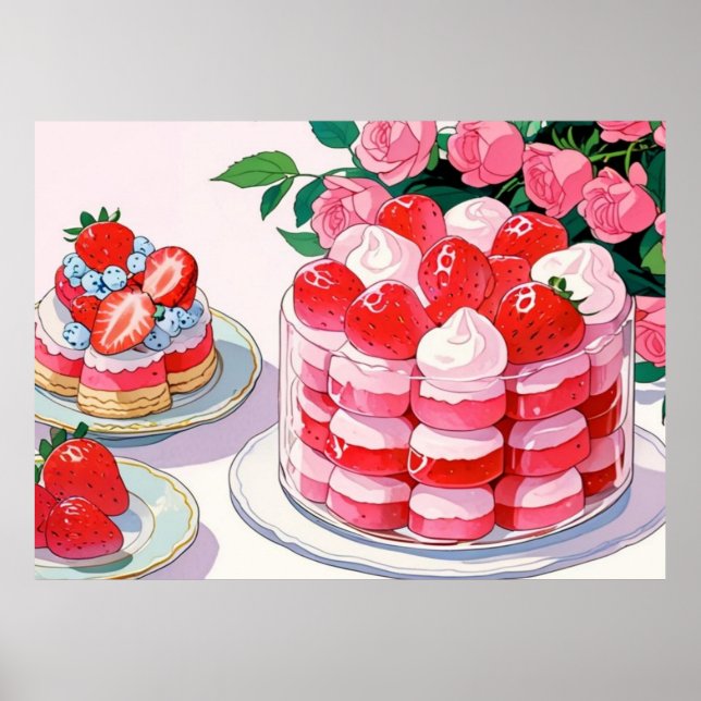 Poster rose mignon (Devant)