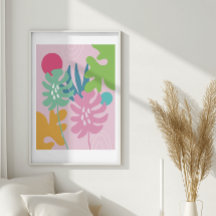 Rose moderne floral tropical abstrait art simple