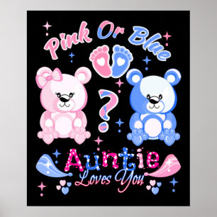 Poster Rose Ou Bleu Tante Vous Aime