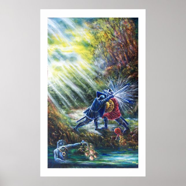 Poster ROSE OUBLIÉ combattant les chevaliers, l'argent et (Devant)