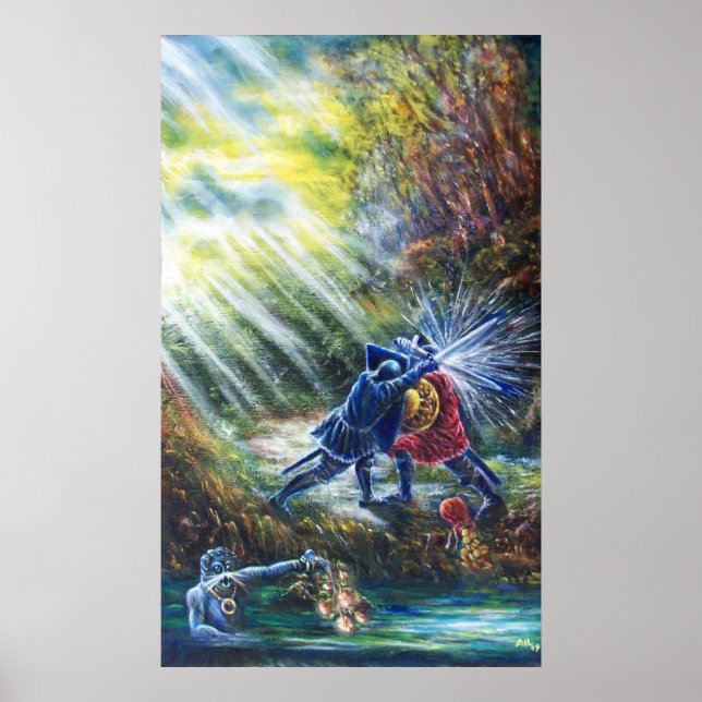 Poster ROSE OUBLIÉ combattant les chevaliers, l'argent et (Devant)