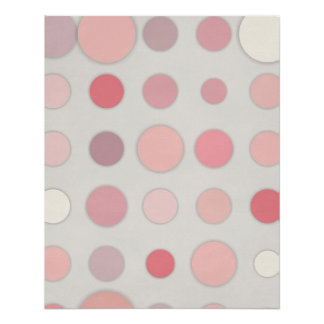 Poster Rose Pâle à Points Abstract sur Gris Clair