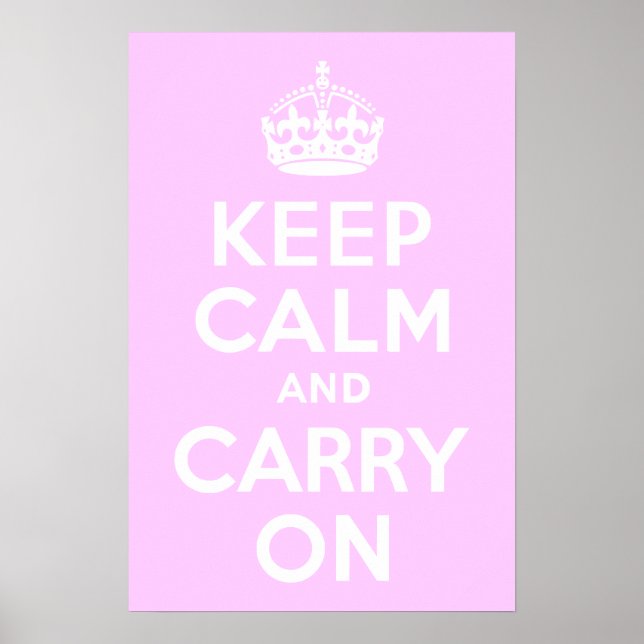 Poster Rose pâle Gardez le calme et continuer (Devant)