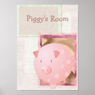 Poster rose Piggy
