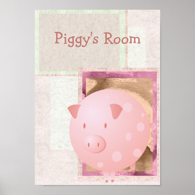 Poster rose Piggy (Devant)