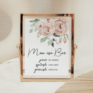 Poster Rose Poussiéreuse Fille C'est une Fille Baby Showe