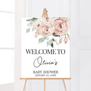 Poster Rose Poussiéreuse Rose C'est une fille Baby Shower