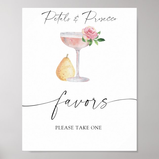 Poster Rose Prosecco - faveurs de la mariée s'il vous pla (Devant)